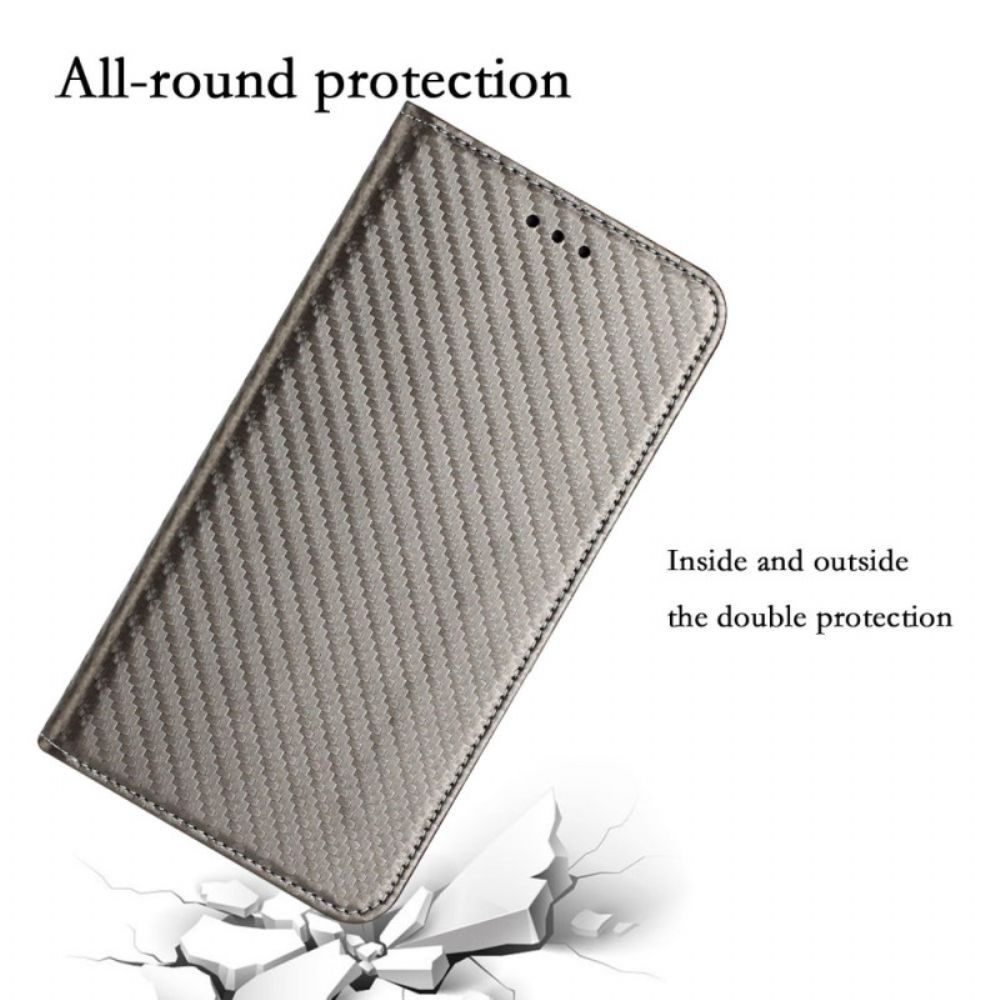 Schutzhülle Für iPhone 14 Mit Kordel Flip Case Kohlefaser-armbandstil