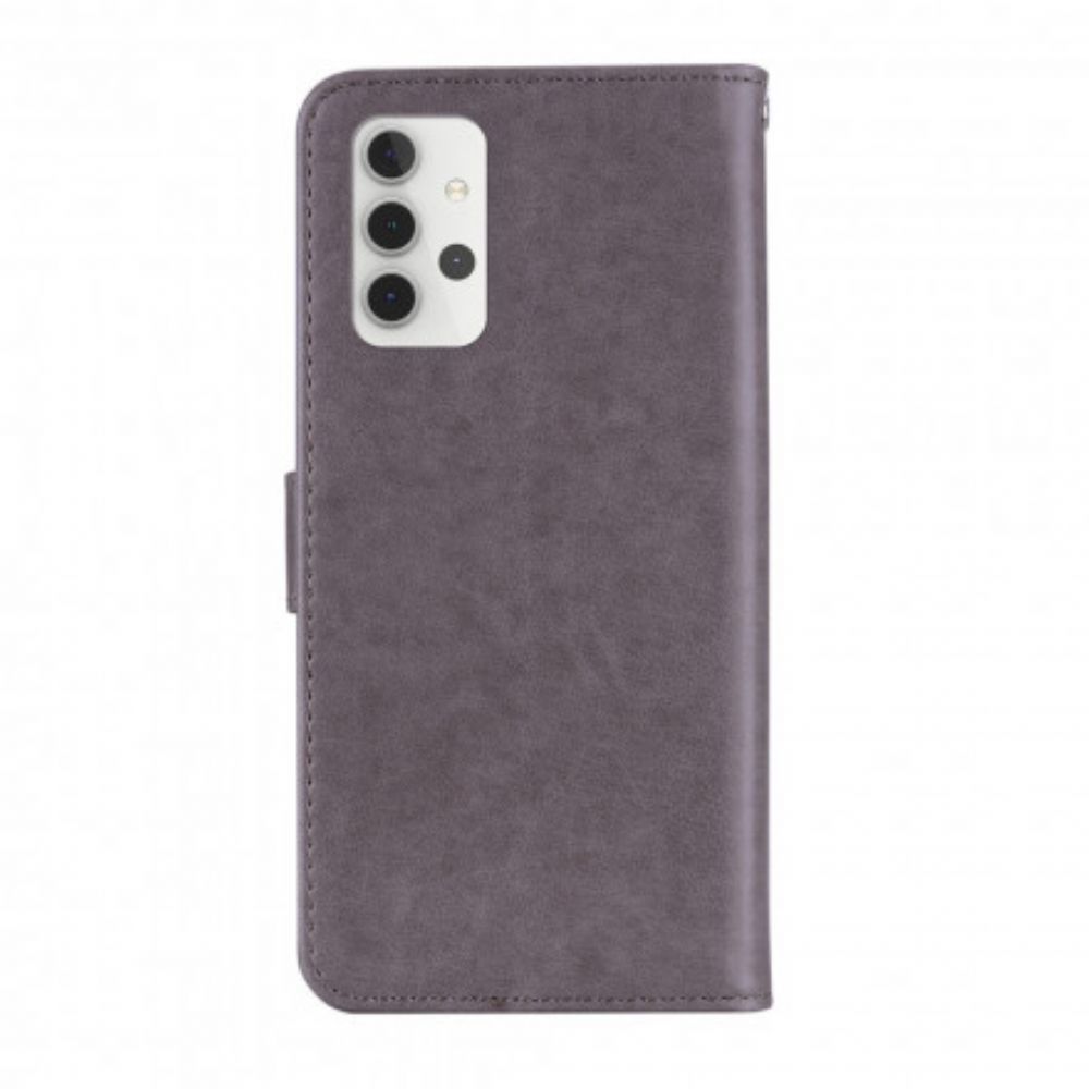 Flip Case Für Samsung Galaxy A32 5G Eulen-mandala Und Lanyard