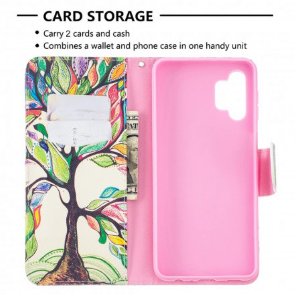 Flip Case Für Samsung Galaxy A32 5G Farbiger Baum