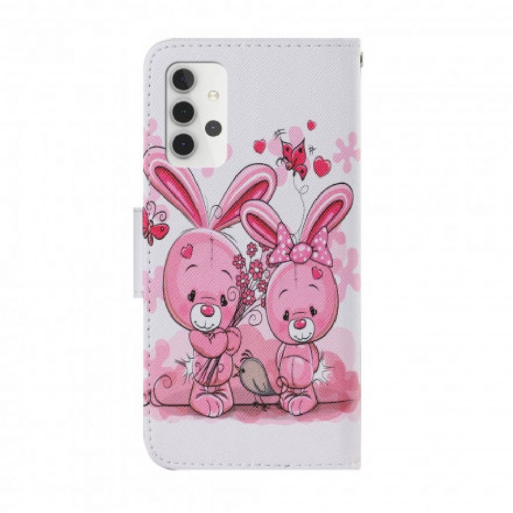 Flip Case Für Samsung Galaxy A32 5G Kaninchen