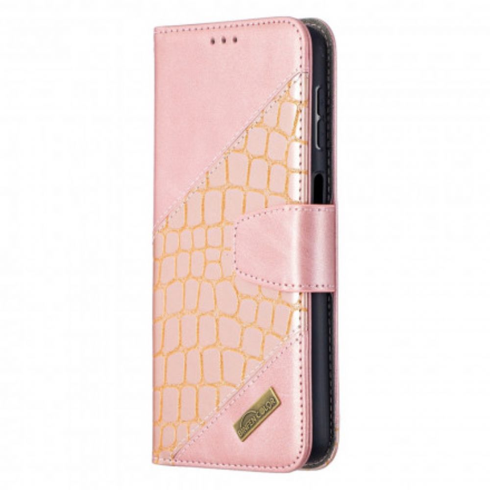 Flip Case Für Samsung Galaxy A32 5G Klassisches Krokodilleder