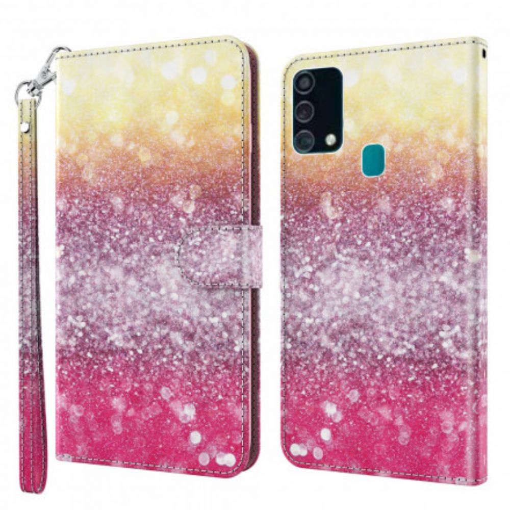 Flip Case Für Samsung Galaxy A32 5G Light Spot Magenta Glitter
