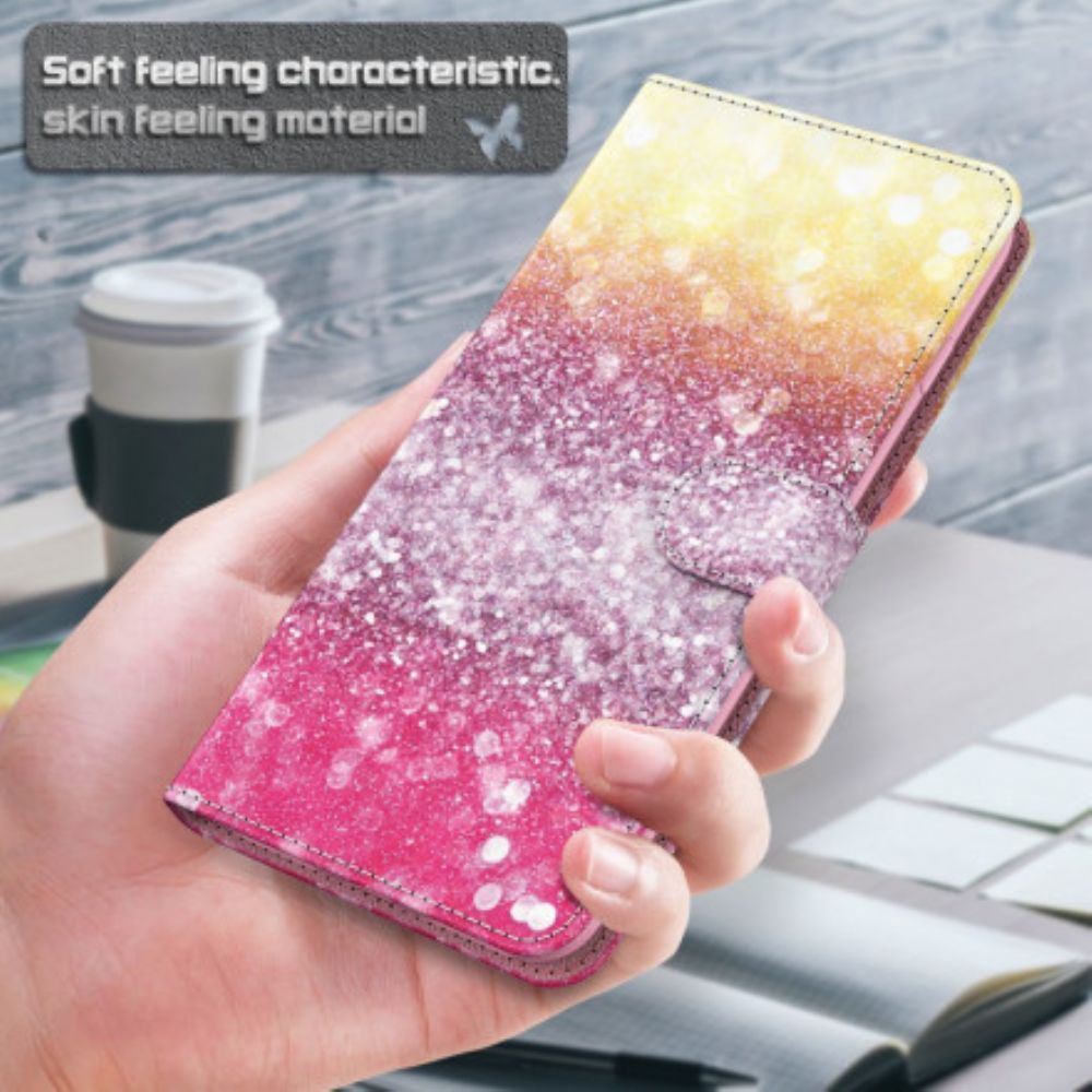 Flip Case Für Samsung Galaxy A32 5G Light Spot Magenta Glitter