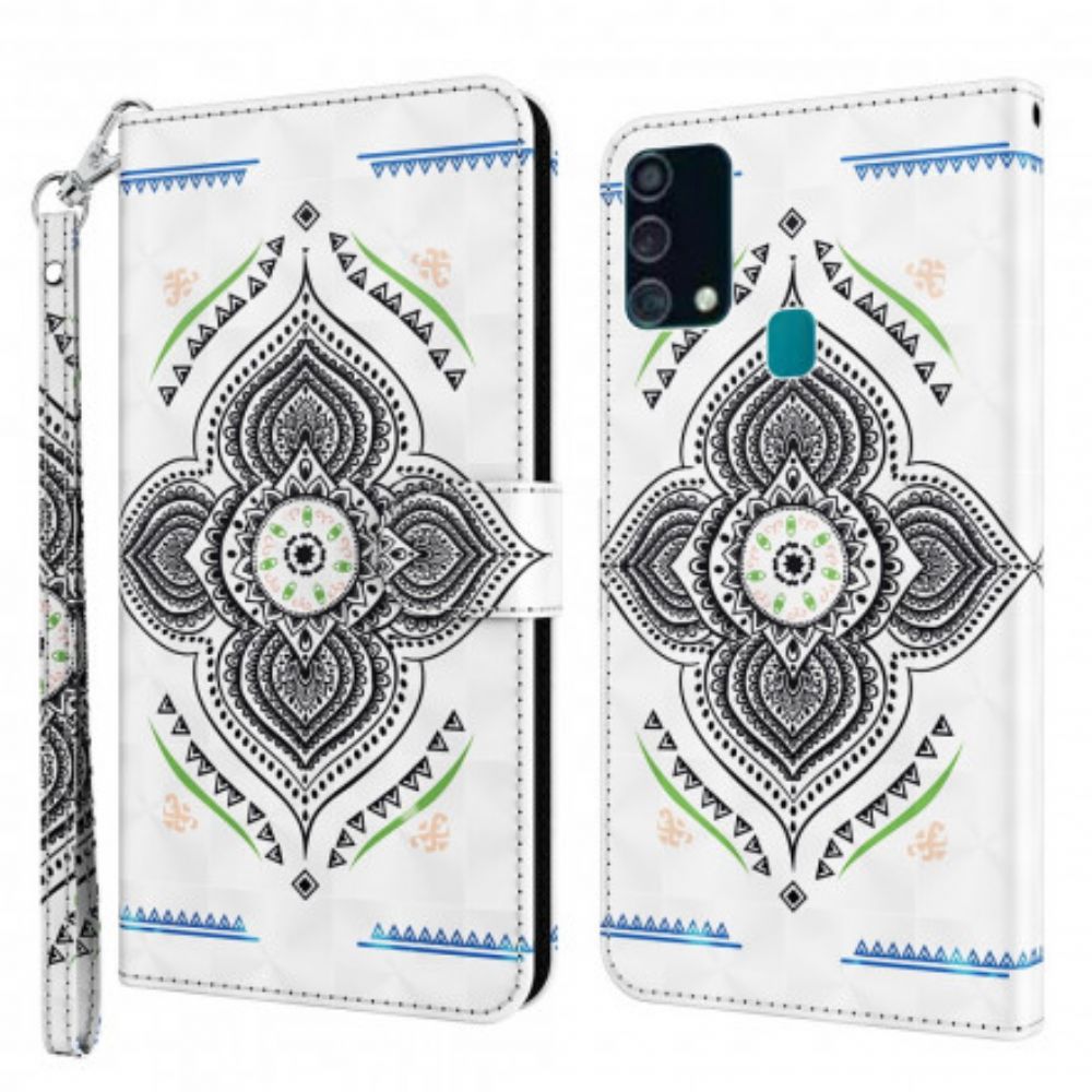 Flip Case Für Samsung Galaxy A32 5G Mandala-lichtpunkte Mit Lanyard