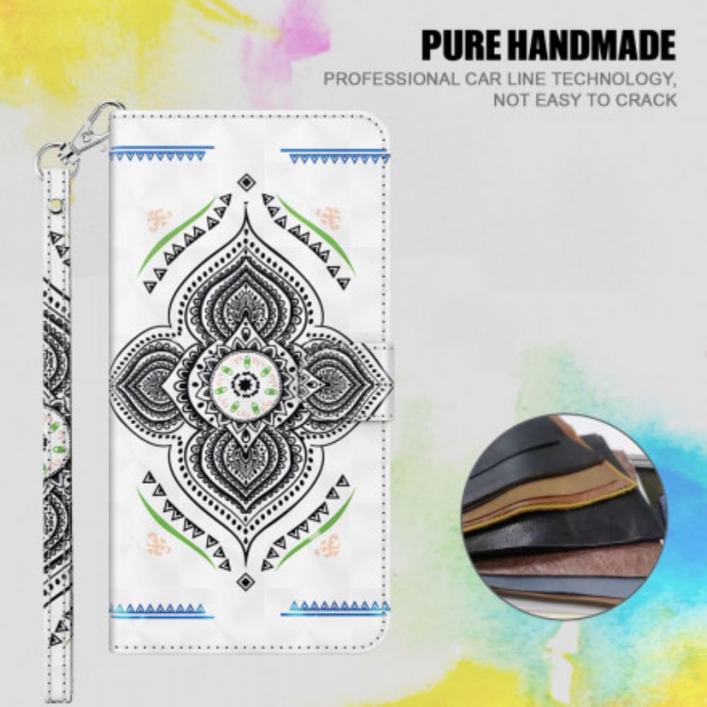 Flip Case Für Samsung Galaxy A32 5G Mandala-lichtpunkte Mit Lanyard
