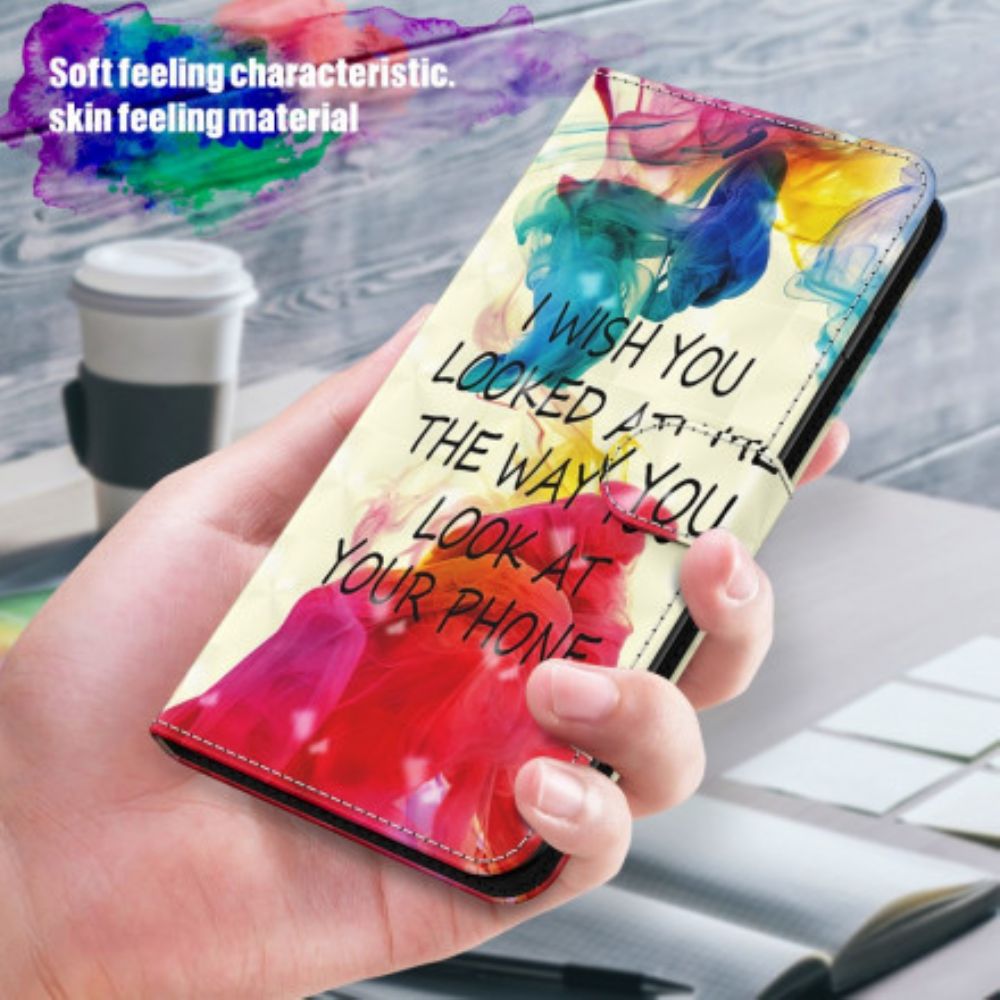 Lederhüllen Für Samsung Galaxy A32 5G Lichtpunkt I Wish Mit Lanyard