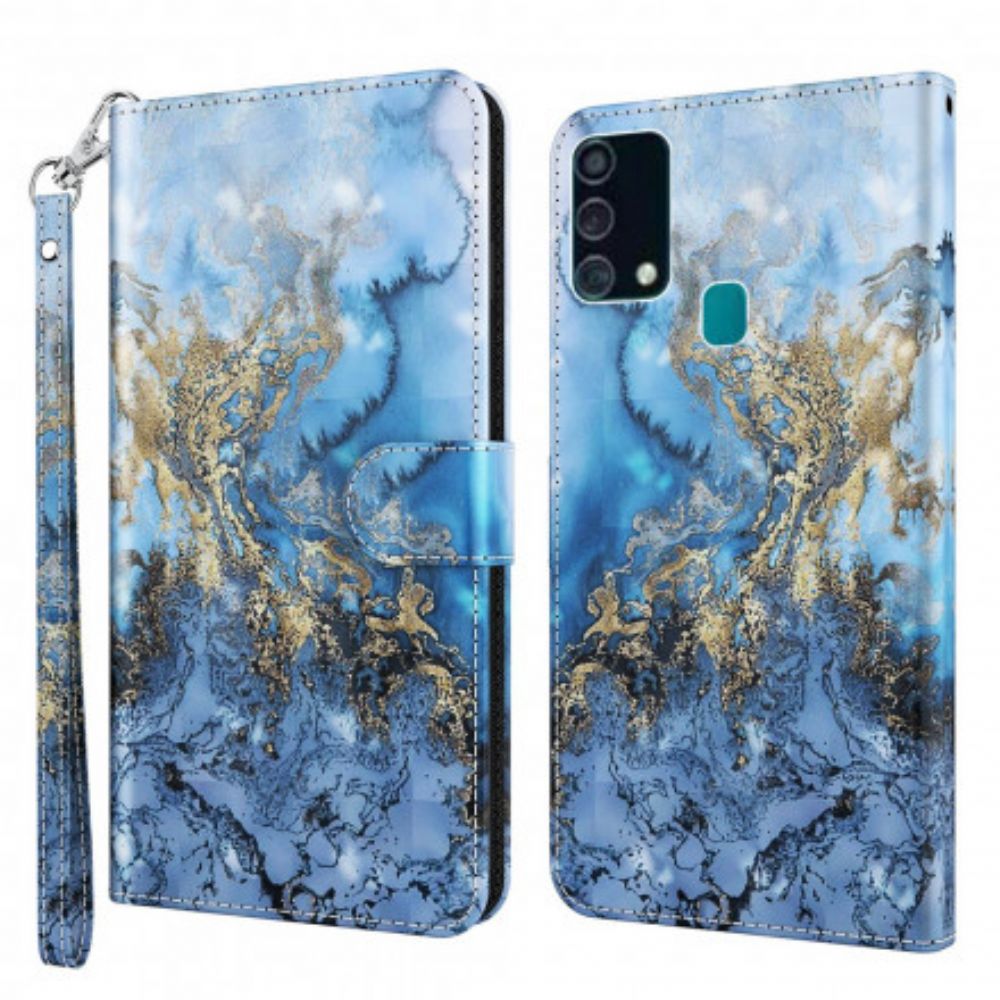 Lederhüllen Für Samsung Galaxy A32 5G Lichtpunkt Marmordesign Mit Lanyard