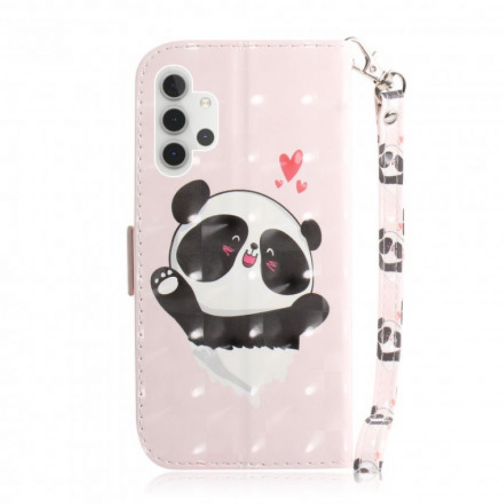 Lederhüllen Für Samsung Galaxy A32 5G Mit Kordel Tanga-panda-liebe