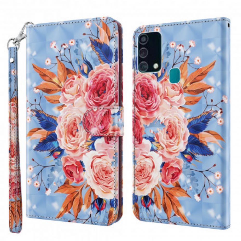 Lederhüllen Für Samsung Galaxy A32 5G Romantischer Spot Mit Umhängeband