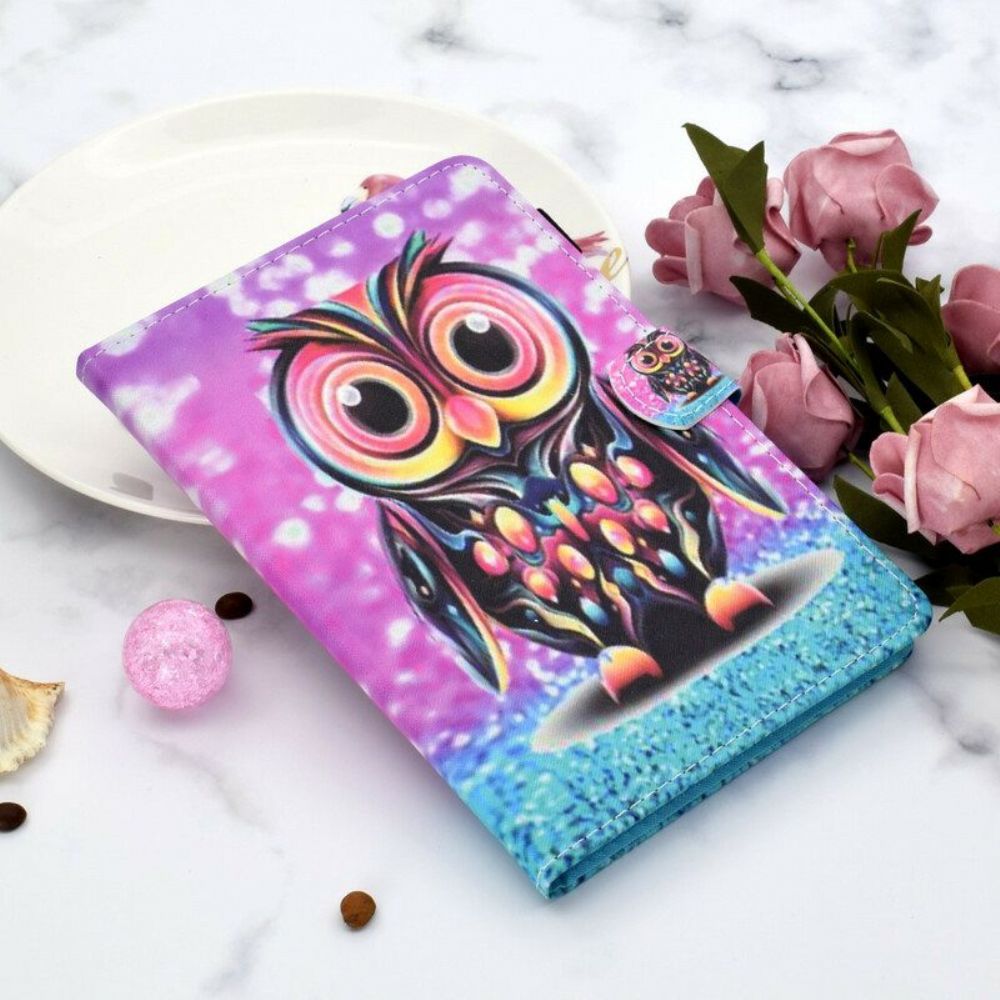 Lederhüllen Für Samsung Galaxy Tab S8 / Tab S7 Geplatzte Eule
