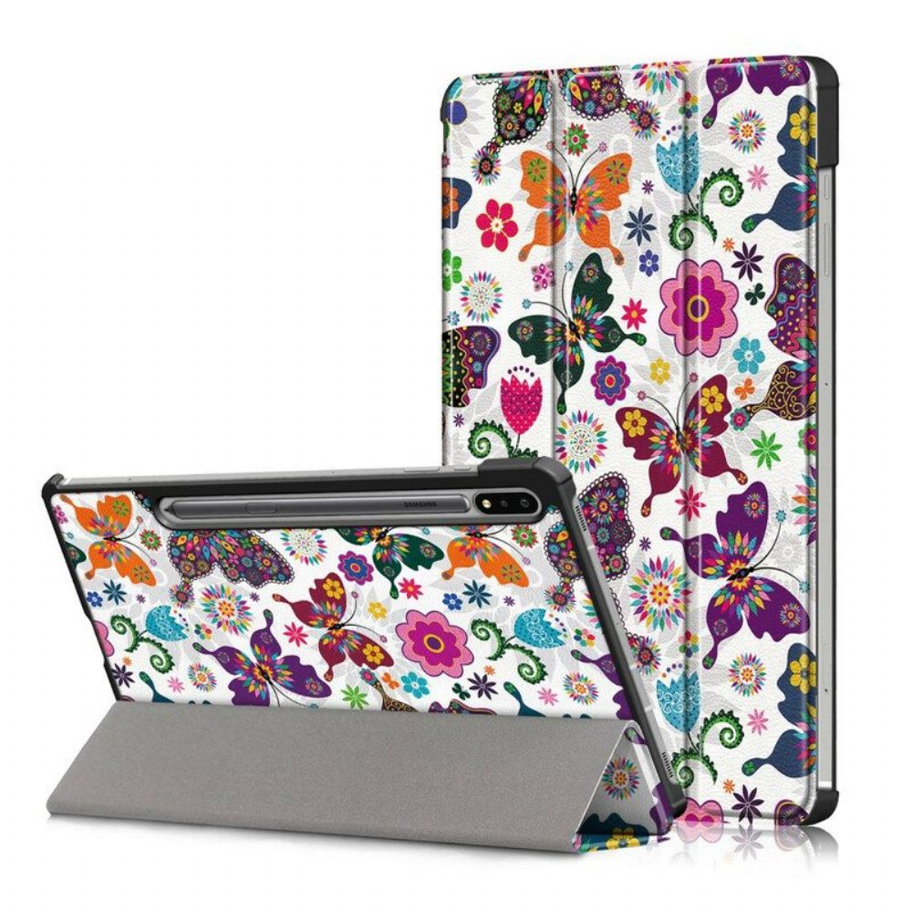 Schutzhülle Für Samsung Galaxy Tab S8 / Tab S7 Verbesserte Schmetterlinge Und Blumen