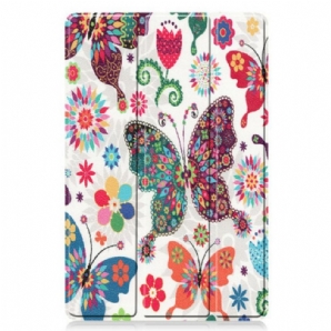 Schutzhülle Für Samsung Galaxy Tab S8 / Tab S7 Vintage Blumen Stifthalter