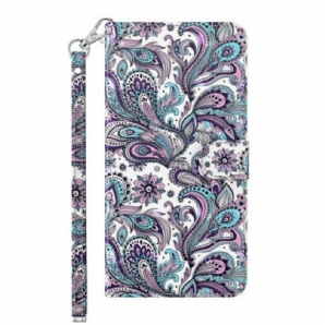 Flip Case Für Samsung Galaxy M12 / A12 Blumenmuster