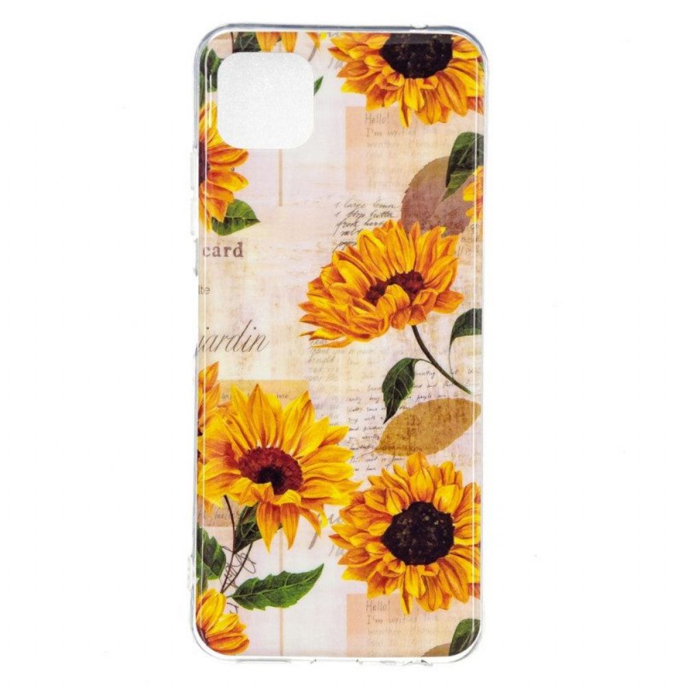 Handyhülle Für Samsung Galaxy M12 / A12 Fluoreszierende Blumen
