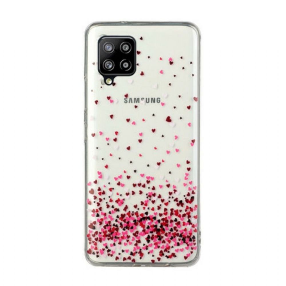 Hülle Für Samsung Galaxy M12 / A12 Nahtlose Mehrere Rote Herzen