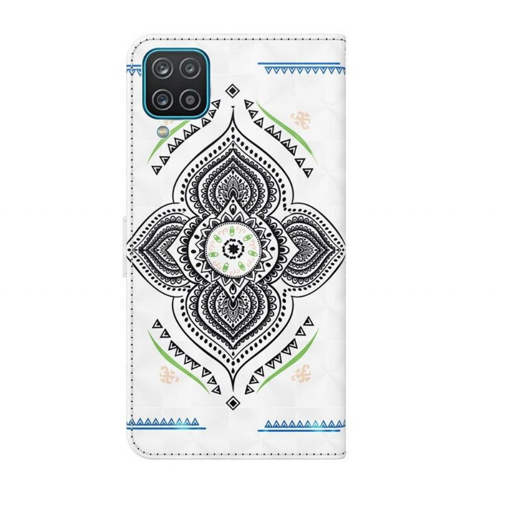 Lederhüllen Für Samsung Galaxy M12 / A12 Lichtflecken-mandala Mit Schlüsselband
