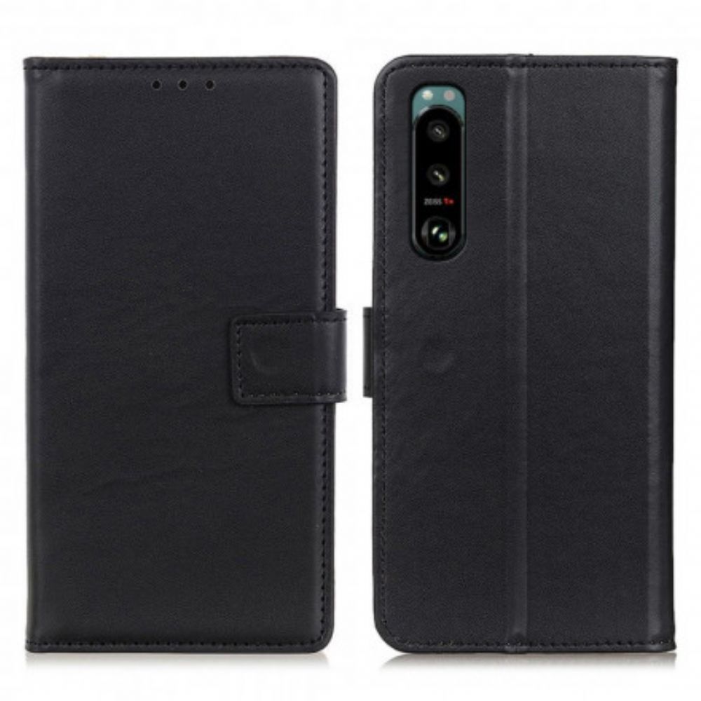 Flip Case Für Sony Xperia 5 III Einfaches Kunstleder