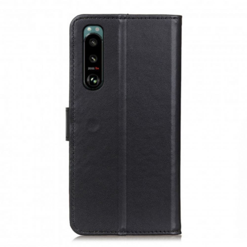 Flip Case Für Sony Xperia 5 III Einfaches Kunstleder