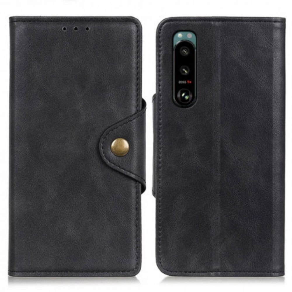 Lederhüllen Für Sony Xperia 5 III Kunstlederknopf