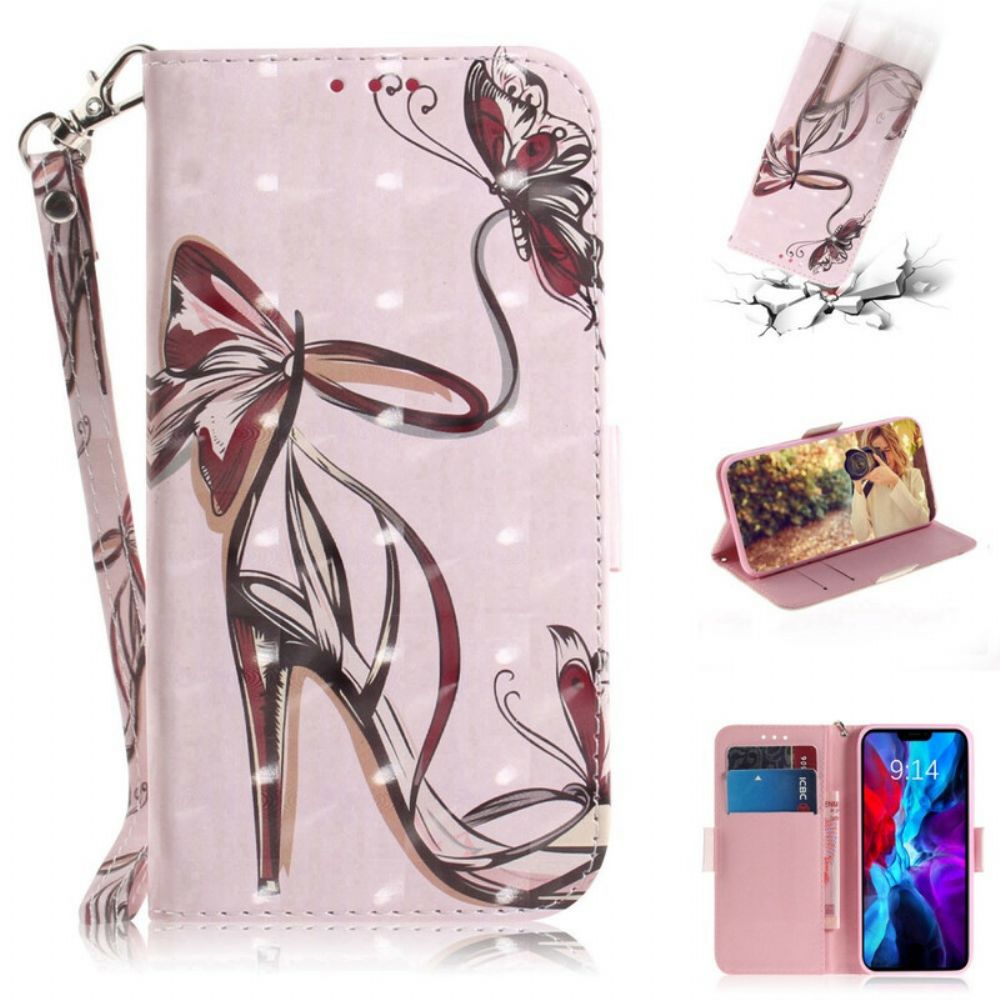 Flip Case Für iPhone 12 / 12 Pro Mit Kordel Riemenpumpe