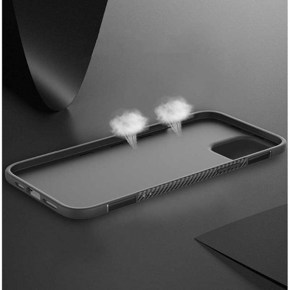Handyhülle Für iPhone 12 / 12 Pro Kohlefaser-metallring