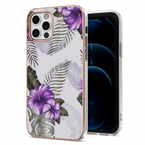 Handyhülle Für iPhone 12 / 12 Pro Lila Blumen