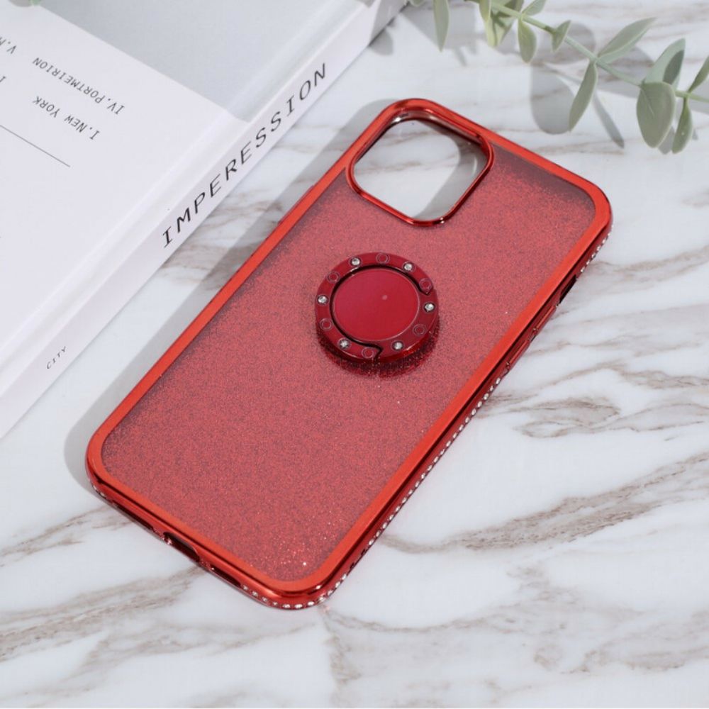 Handyhülle Für iPhone 12 / 12 Pro Ring Mit Pailletten Und Diamanten