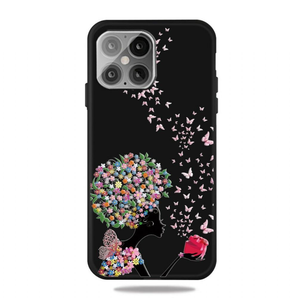 Hülle Für iPhone 12 / 12 Pro Frau Mit Blumenkopf