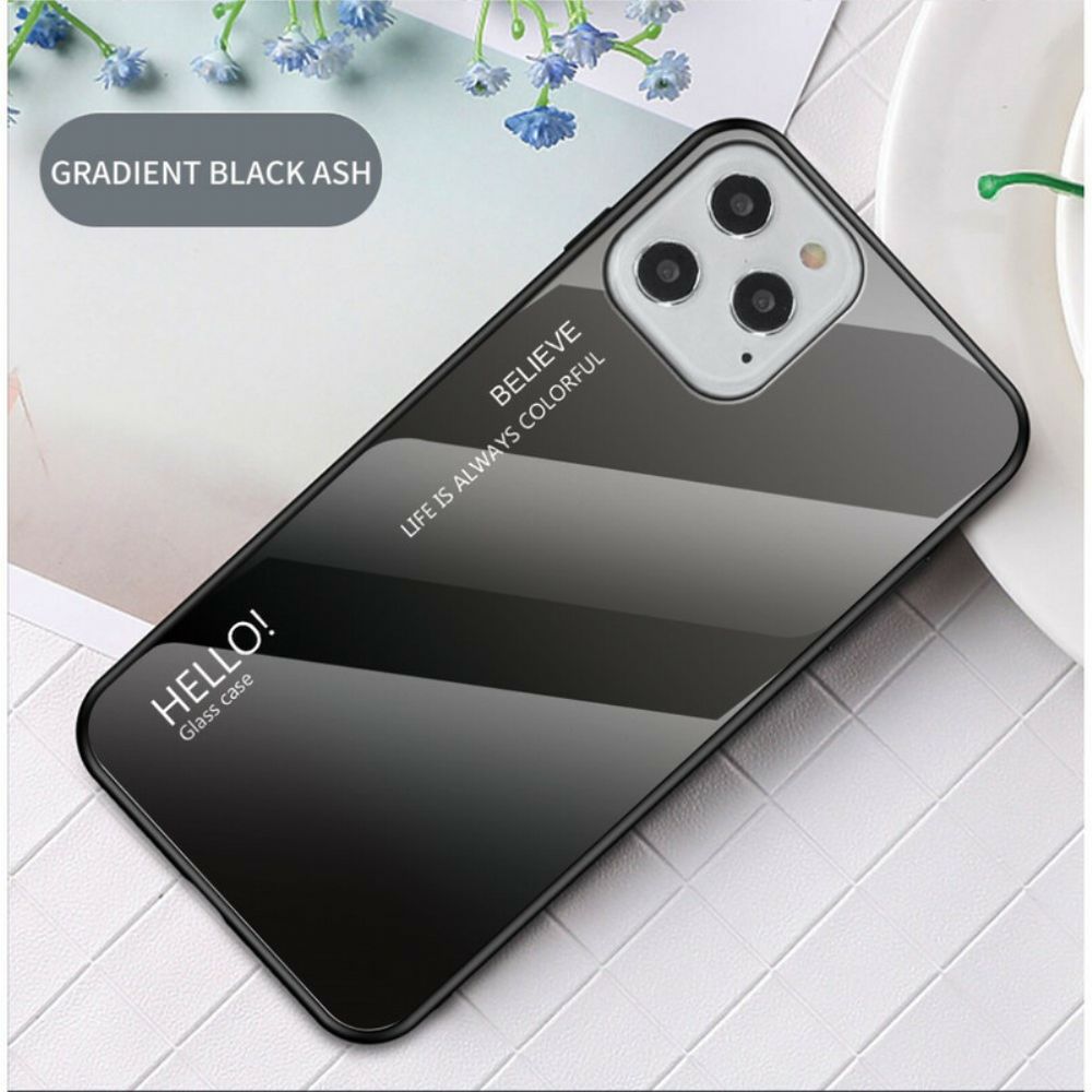 Hülle Für iPhone 12 / 12 Pro Hallo Gehärtetes Glas