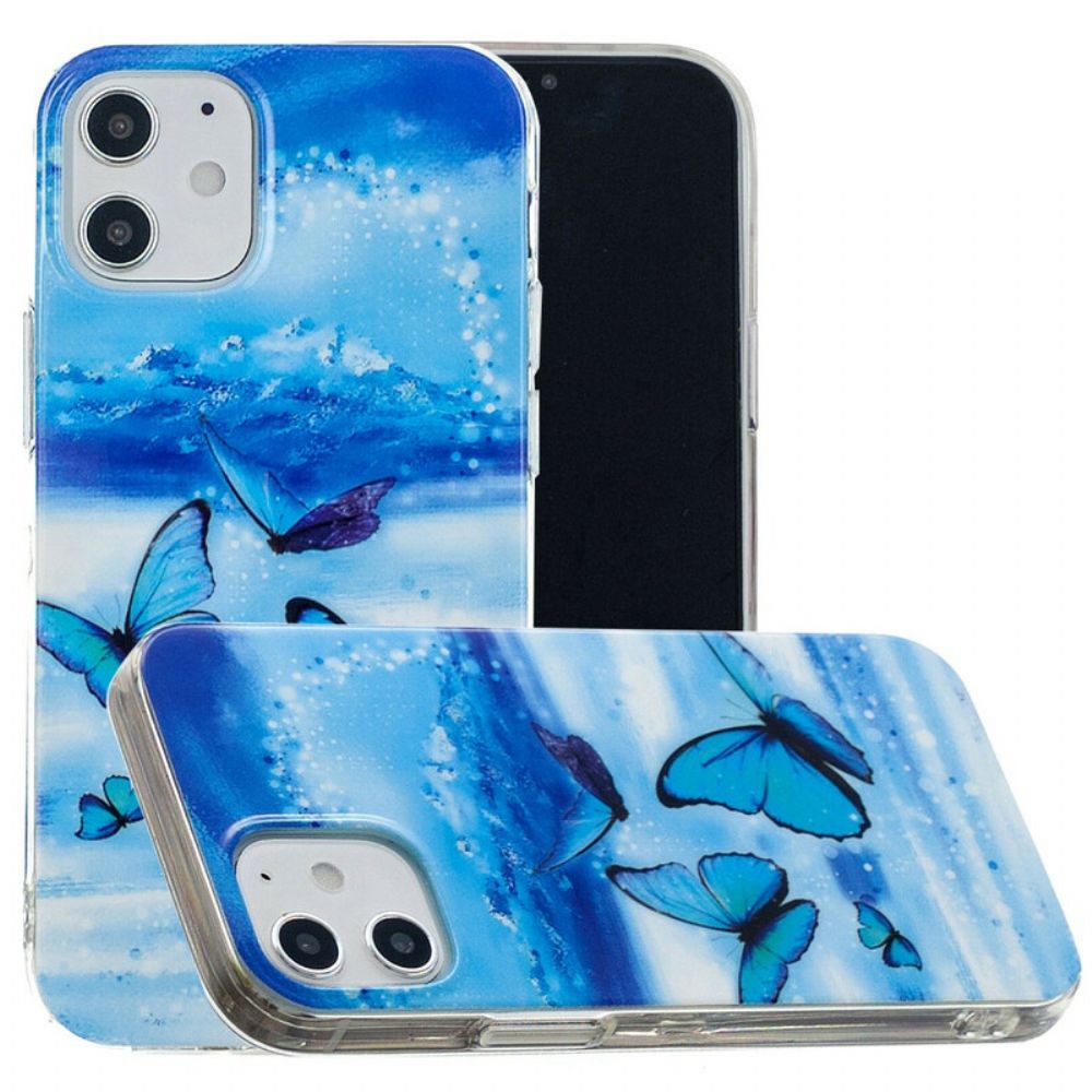 Hülle Für iPhone 12 / 12 Pro Serie Fluoreszierende Schmetterlinge