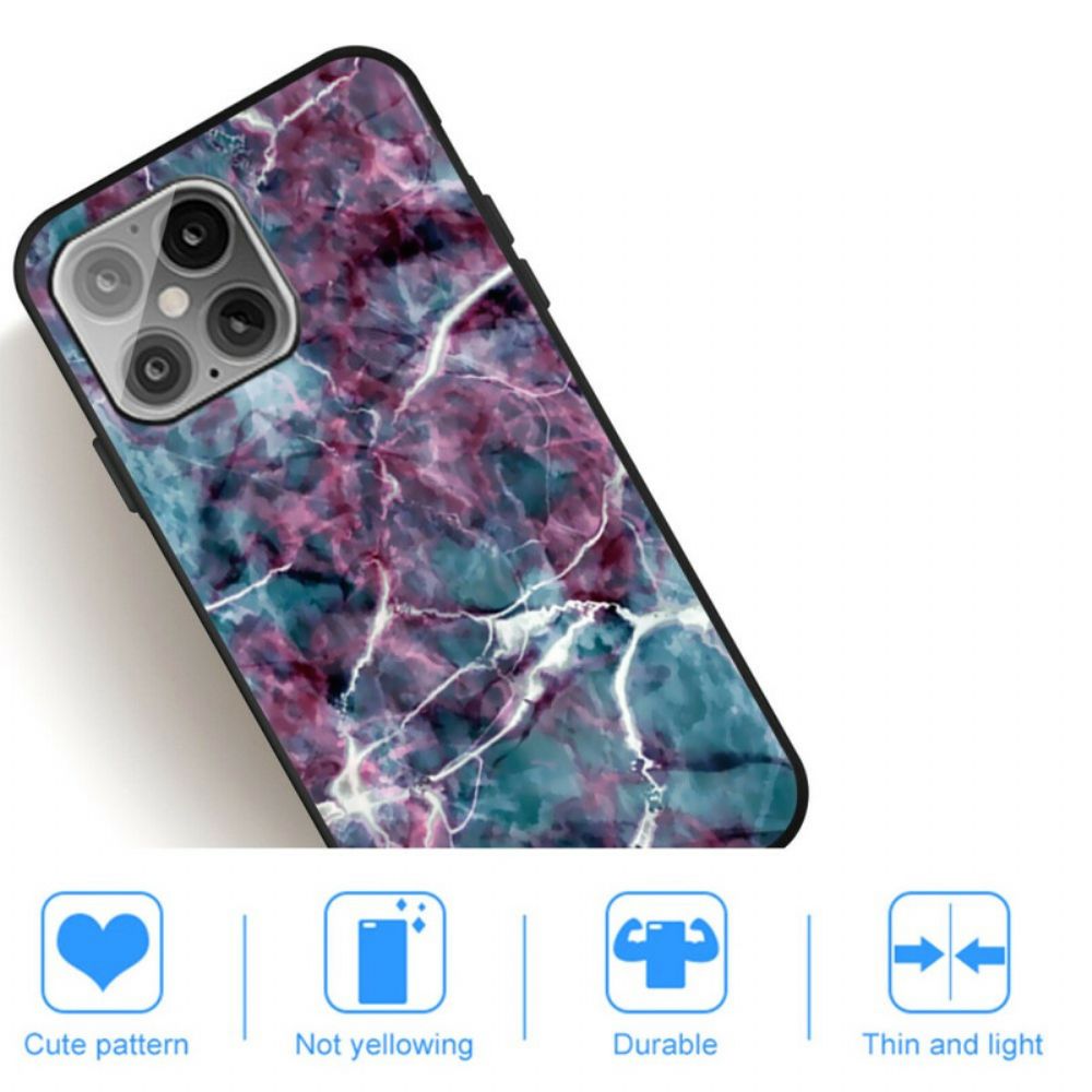 Hülle Für iPhone 12 / 12 Pro Türkis Marmor