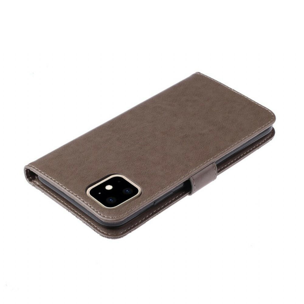 Lederhüllen Für iPhone 12 / 12 Pro Eulen-mandala Und Anhänger