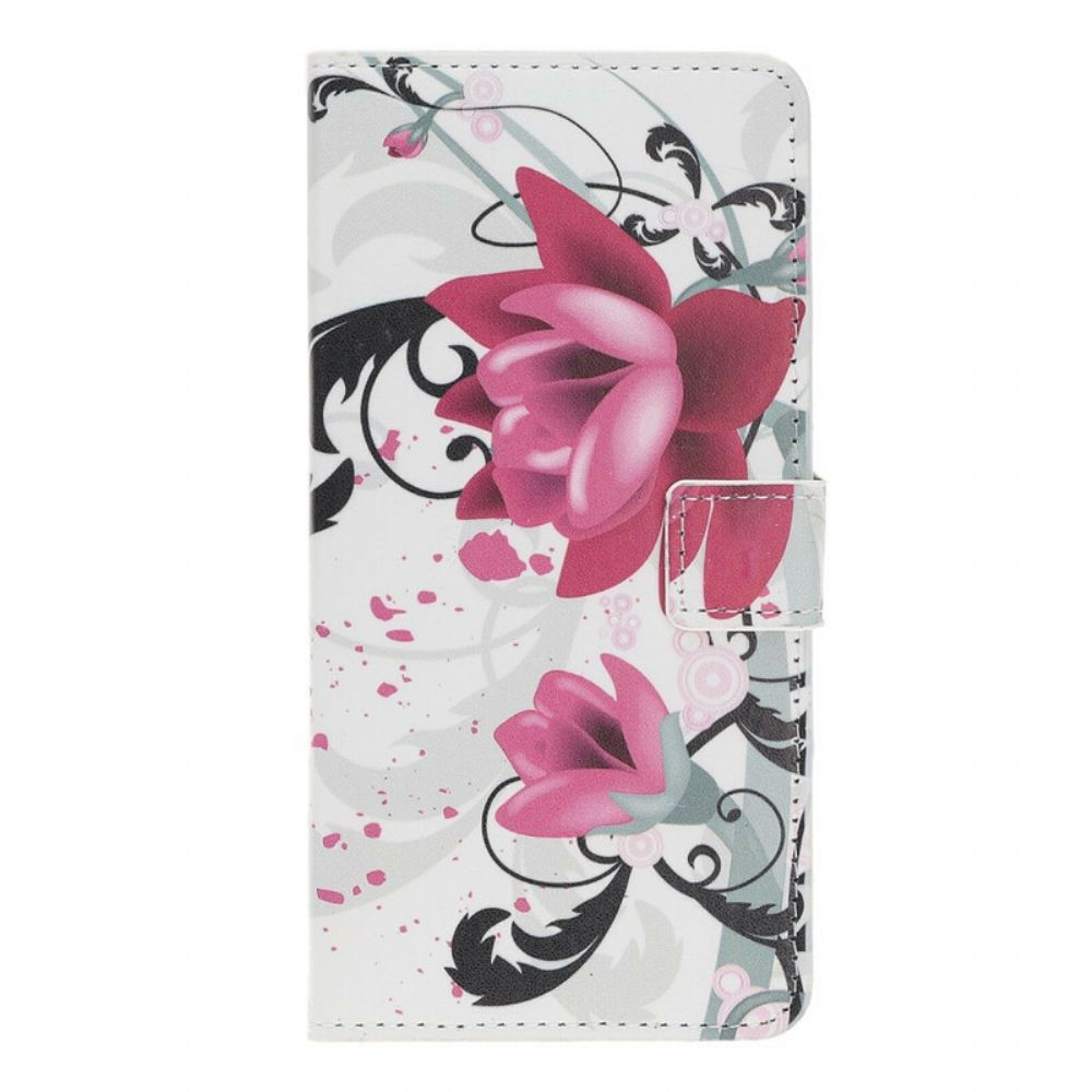 Lederhüllen Für iPhone 12 / 12 Pro Tropische Blumen