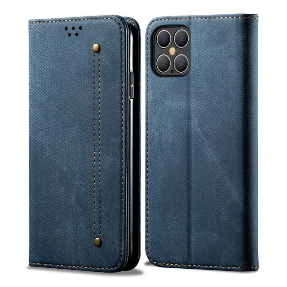Schutzhülle Für iPhone 12 / 12 Pro Flip Case Lederimitat Mit Jeansstruktur