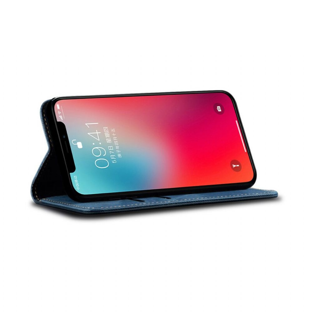 Schutzhülle Für iPhone 12 / 12 Pro Flip Case Lederimitat Mit Jeansstruktur