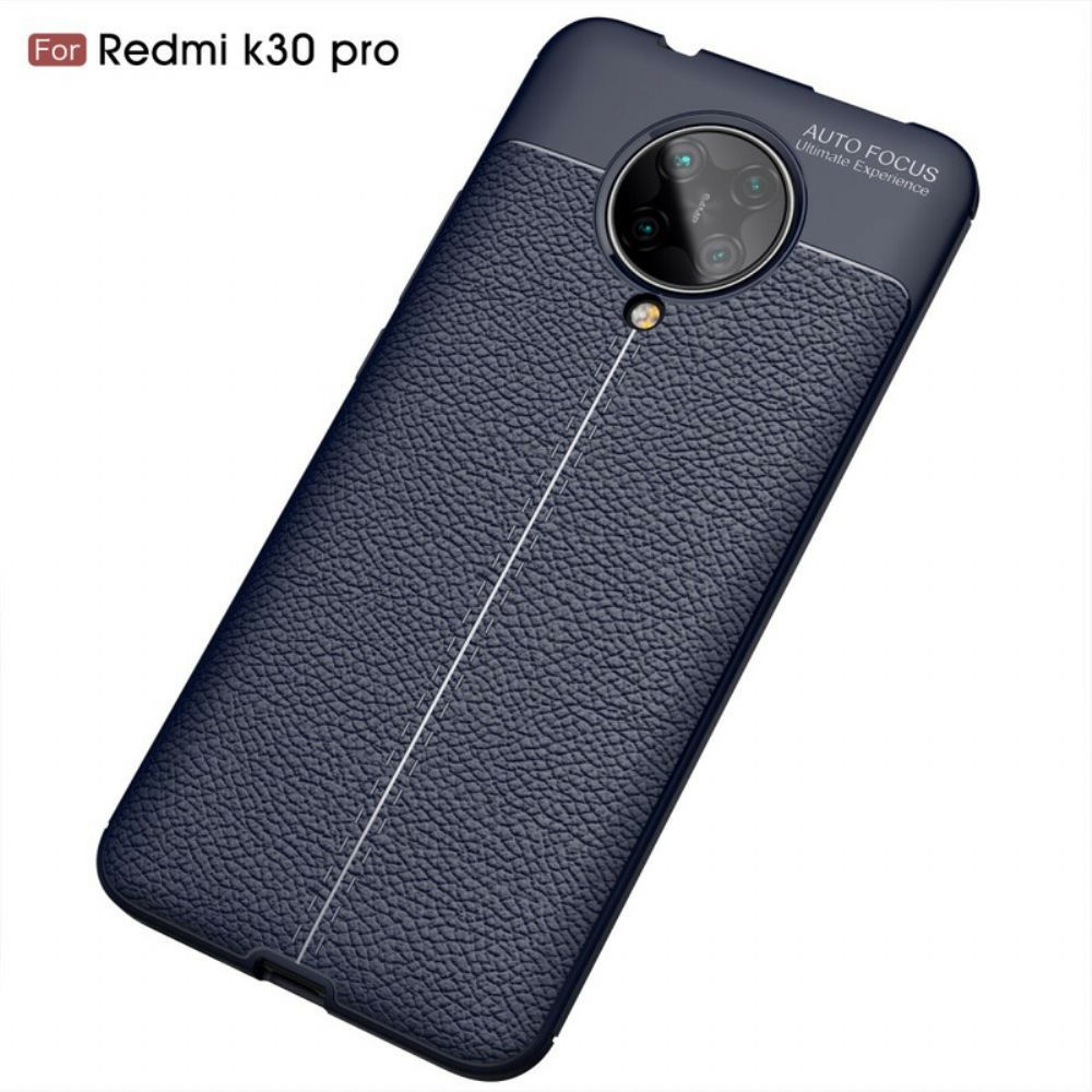 Handyhülle Für Poco F2 Pro Doppellinie Litschi-leder-effekt