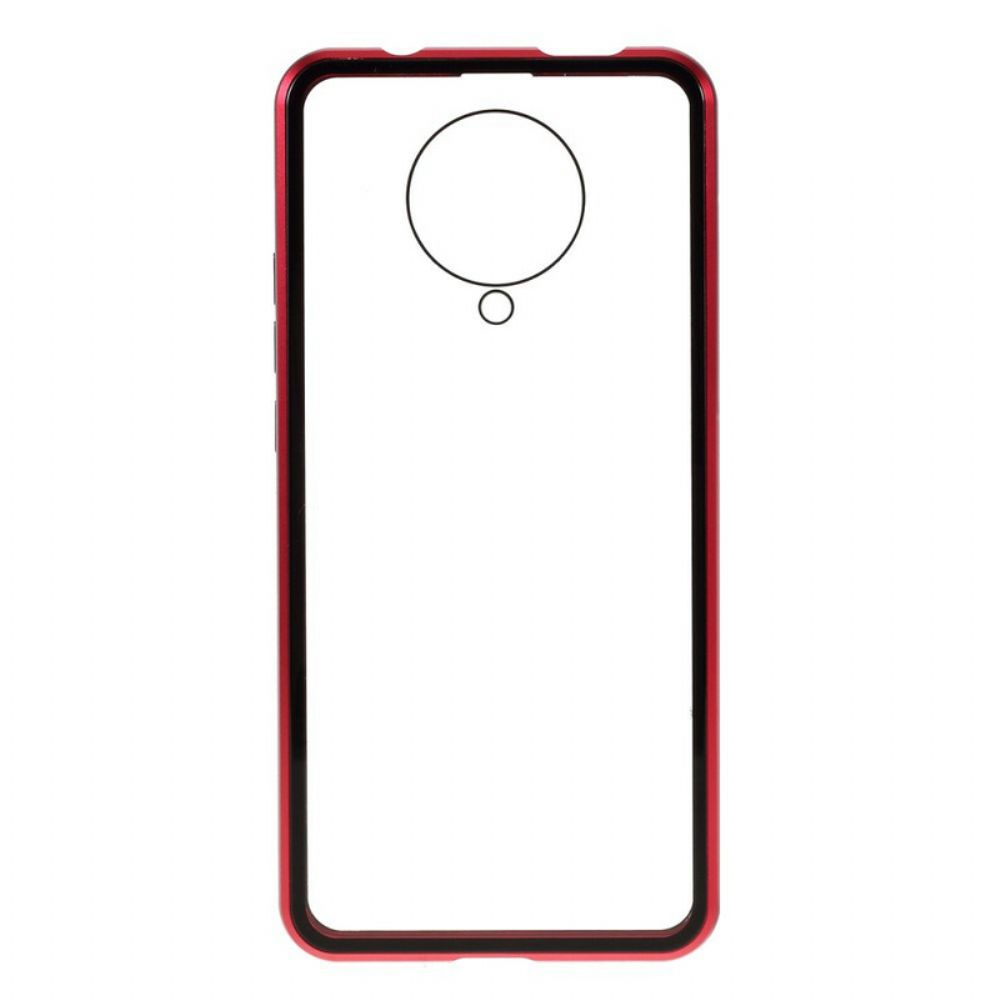 Hülle Für Poco F2 Pro Vorder- Und Rückseite Aus Gehärtetem Glas Und Metall