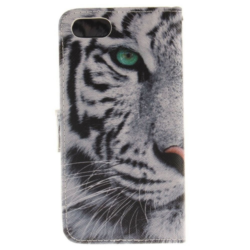 Flip Case Für iPhone SE 3 / SE 2 / 8 / 7 Weißer Tiger