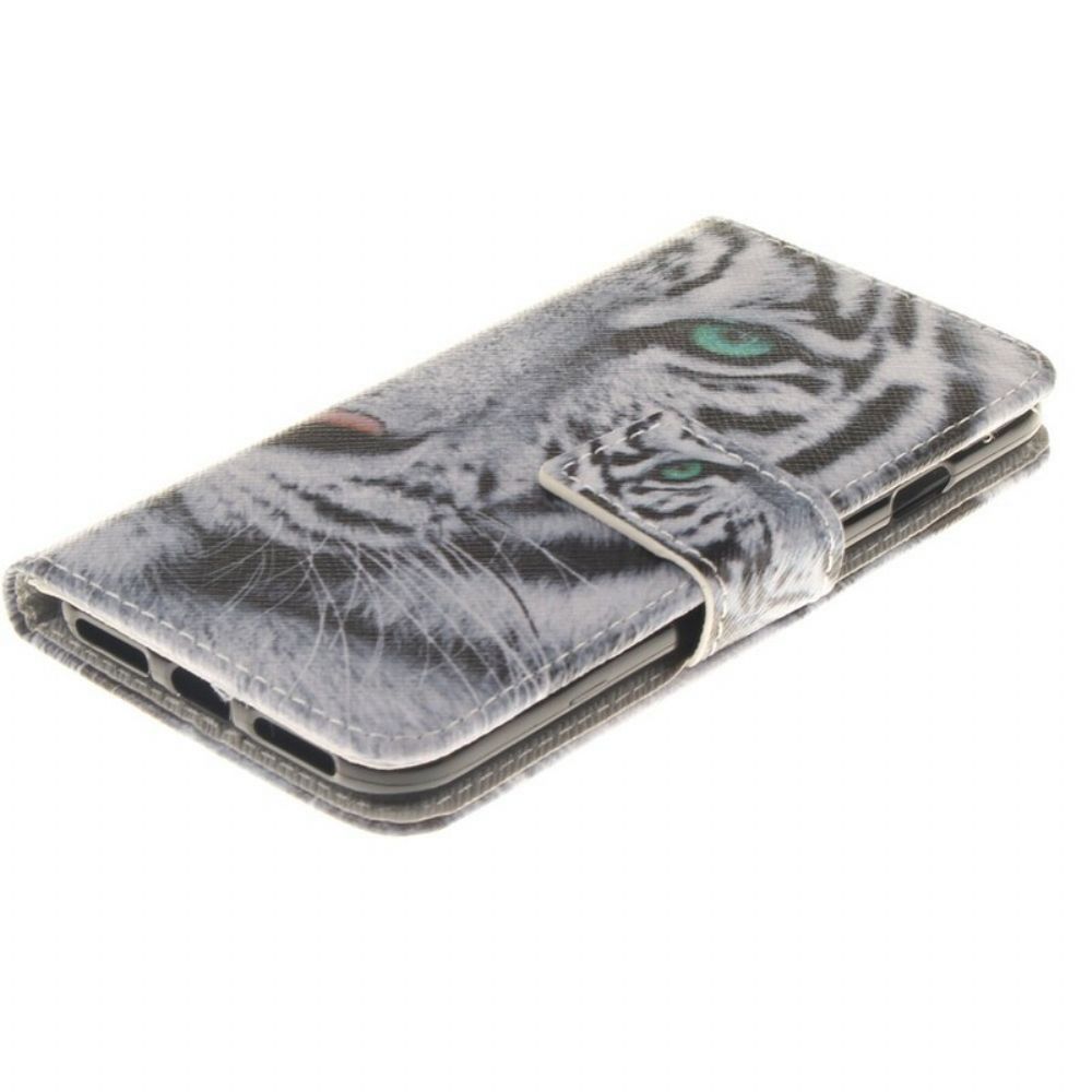 Flip Case Für iPhone SE 3 / SE 2 / 8 / 7 Weißer Tiger