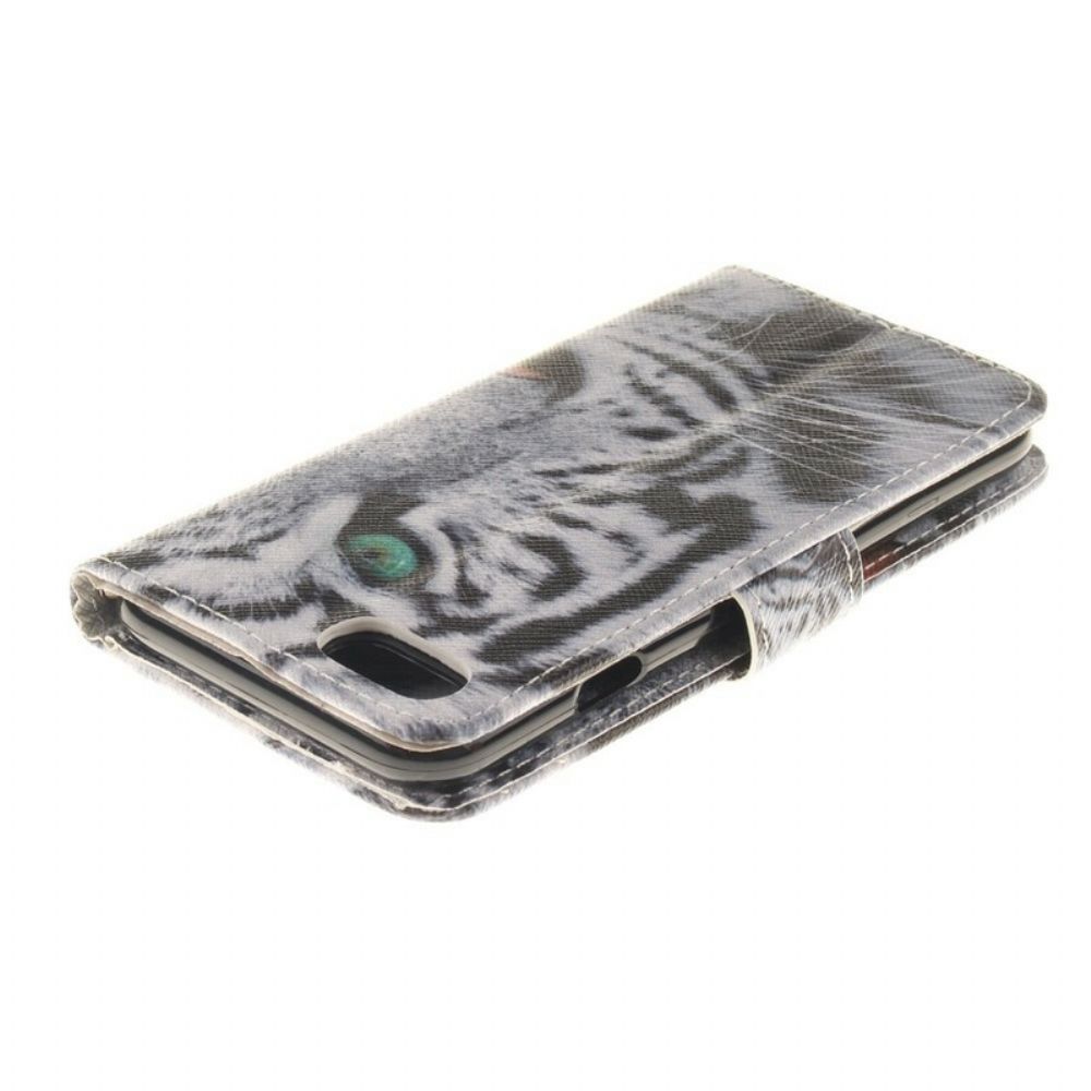Flip Case Für iPhone SE 3 / SE 2 / 8 / 7 Weißer Tiger