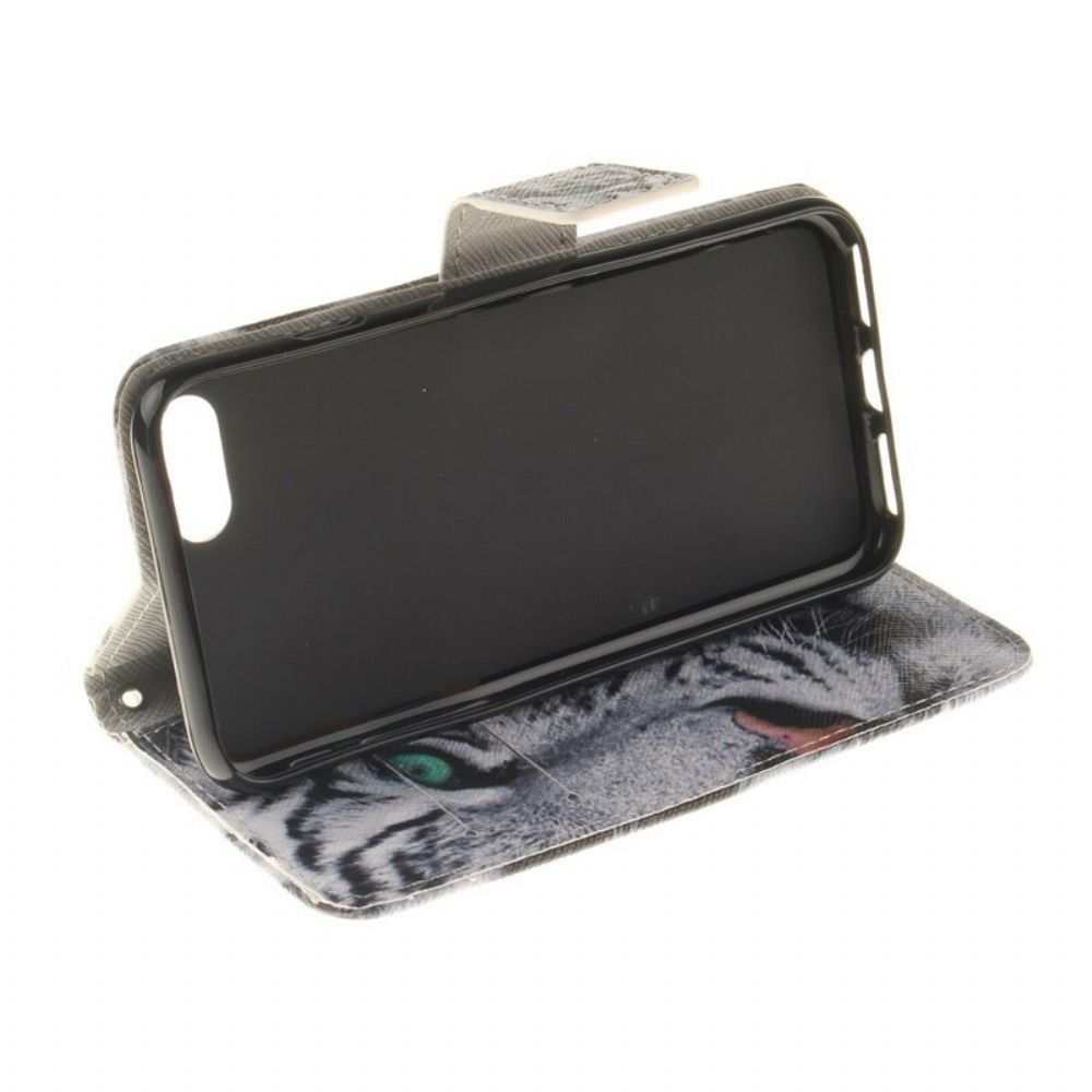 Flip Case Für iPhone SE 3 / SE 2 / 8 / 7 Weißer Tiger