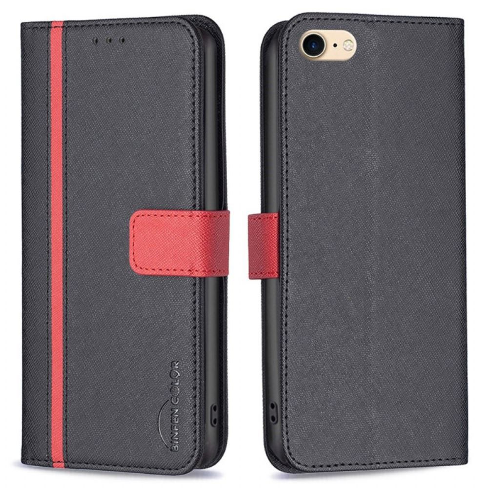 Flip Case Für iPhone SE 3 / SE 2 / 8 / 7 Zweifarbig Binfen Farbe