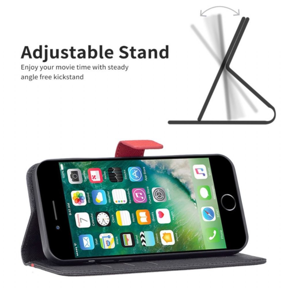 Flip Case Für iPhone SE 3 / SE 2 / 8 / 7 Zweifarbig Binfen Farbe