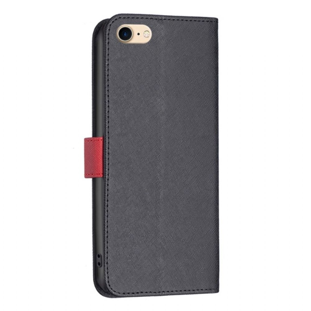 Flip Case Für iPhone SE 3 / SE 2 / 8 / 7 Zweifarbig Binfen Farbe