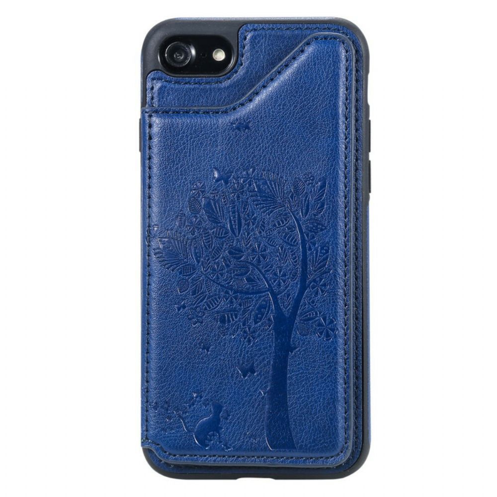 Handyhülle Für iPhone SE 3 / SE 2 / 8 / 7 Cat Printing Support Kartenhalter