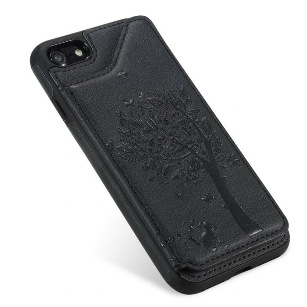 Handyhülle Für iPhone SE 3 / SE 2 / 8 / 7 Cat Printing Support Kartenhalter