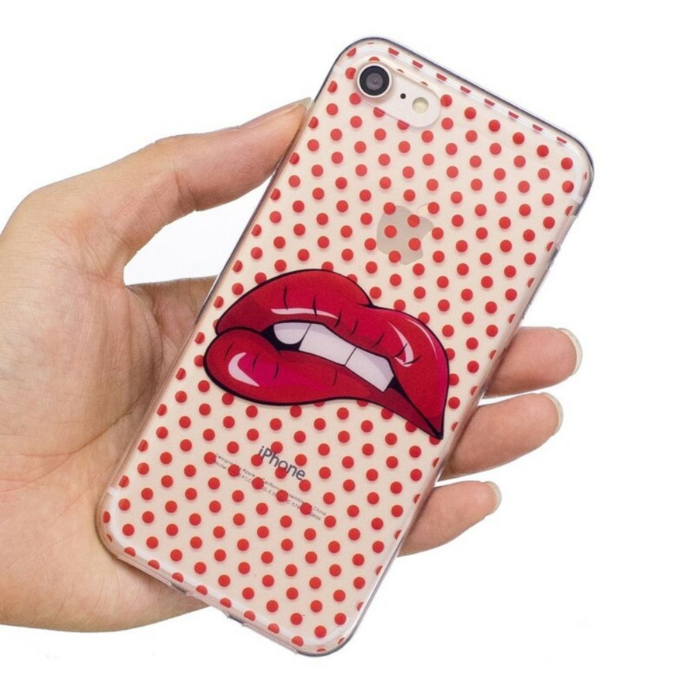 Handyhülle Für iPhone SE 3 / SE 2 / 8 / 7 Gebissene Lippen