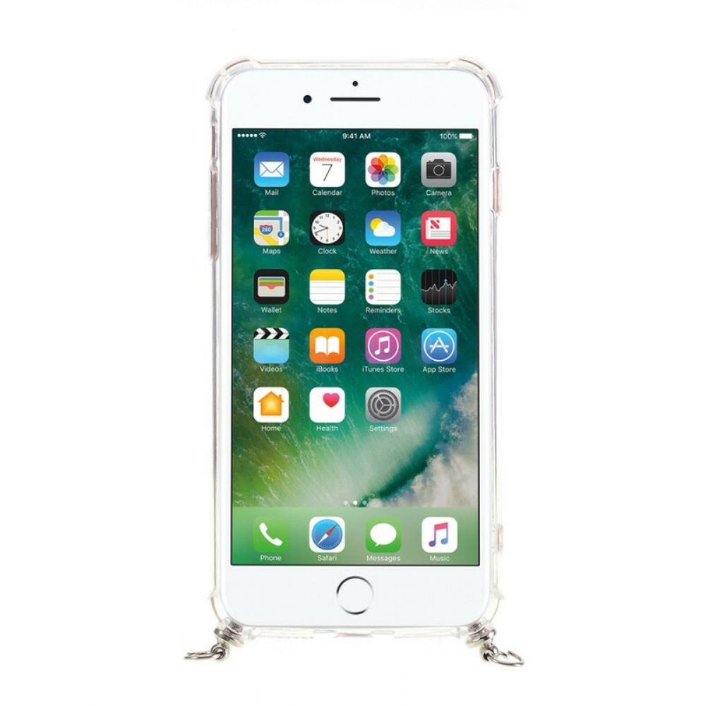 Handyhülle Für iPhone SE 3 / SE 2 / 8 / 7 Hybrid Mit Farbiger Kordel