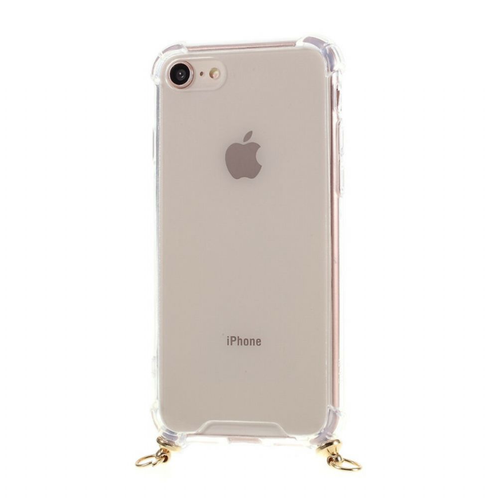 Handyhülle Für iPhone SE 3 / SE 2 / 8 / 7 Hybrid Mit Farbiger Kordel