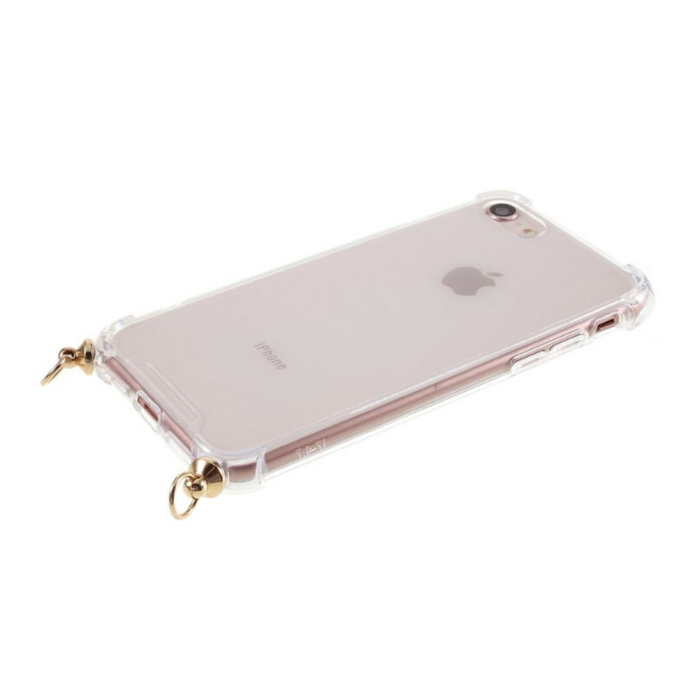 Handyhülle Für iPhone SE 3 / SE 2 / 8 / 7 Hybrid Mit Farbiger Kordel